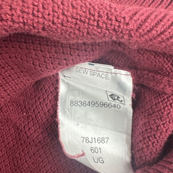 Tommy Hilfiger Men’s Sz Large Burgundy 1/4 Zip Sweater 100% Cotton - Picture 5 of 5